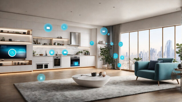 the power of the Internet of Things with a visually stunning image of a smart home generative AI