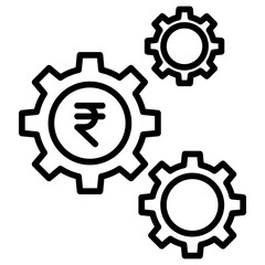 Outline Rupees setting icon