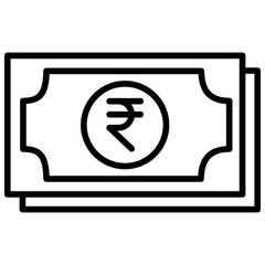Outline Rupees Notes icon