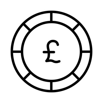recommend clip art: Outline Pound coin icon