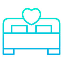 Outline gradient Love Bed icon