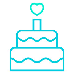 Outline gradient Cake slice icon