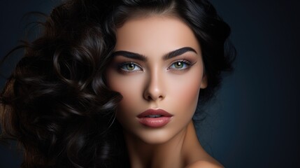 Beauty portrait of a supermodel with bright makeup. Beautiful eyes.