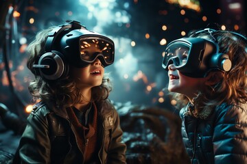 VR glasses technology changes working life in the future world. Generate AI