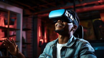 VR glasses technology changes working life in the future world. Generate AI