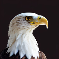 Obraz premium Head_portrait_of_cute_eagle_in_studio_as_wildlife illustration