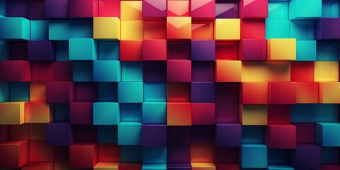 GEOMETRIC COLORFUL 3D SHAPE PATTERN BACKGROUND