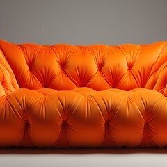Close up of vivid orange sofa