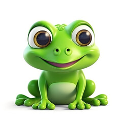 Fototapeta premium Cute Smiling Green Frog 