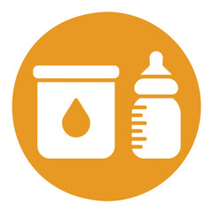 Milk powder canned and baby bottle vector icon