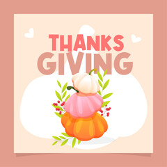 colorful pumking thanksgiving greeting post template
