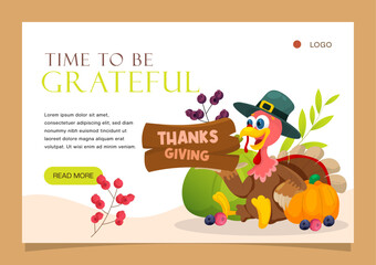 Illustration of colorful thanks giving banner theme