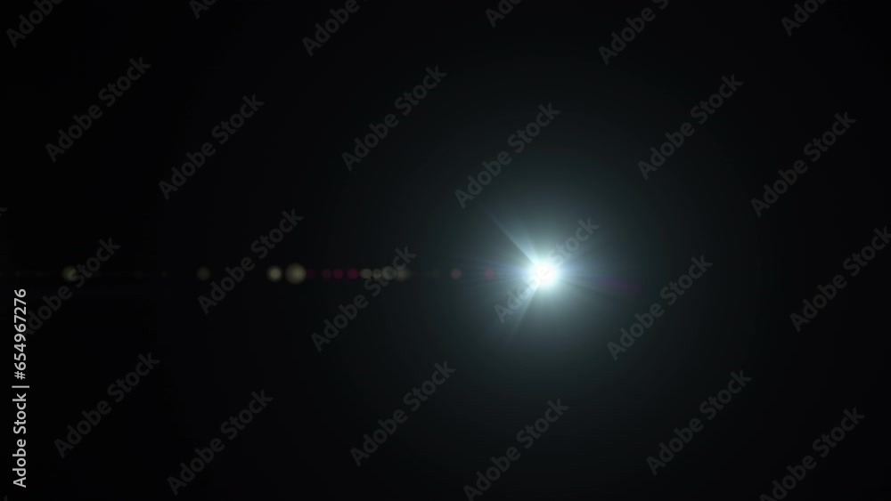 Poster loop glow blue optical flare light on black abstract background for screen project overlay. lighting