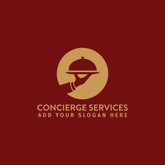 concierge service logo design vector - obrazy, fototapety, plakaty