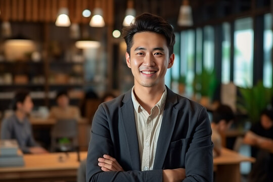 Asian young male happy smiling professional business