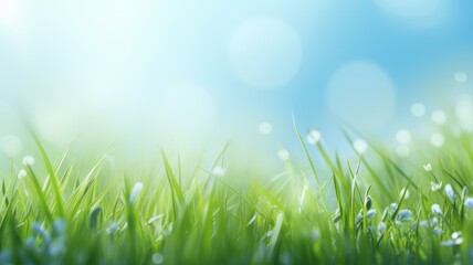 Fototapeta premium Abstract spring background with fresh grass created with Generative AI