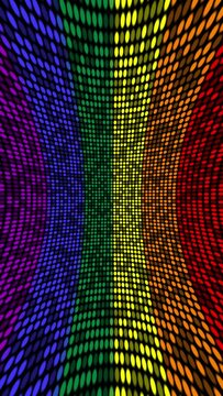 Vertical video - digital LGBT rainbow colors pride flag with flashing LED lights. Full HD and looping motion background animation.	
