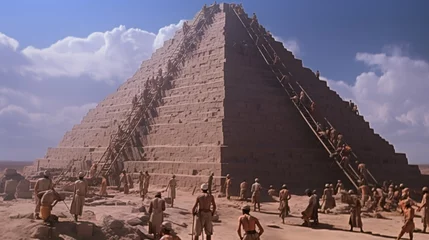 Foto op Canvas Slaves building the egyptian pyramids in ancient times © Nordiah