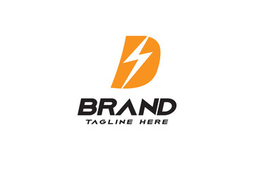 B Letter Logo With Lightning Thunder Bolt Vector Design. Electric Bolt Letter B Logo Vector Illustration.