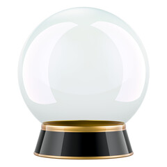 Clear Crystal Ball with stand, 3D rendering isolated on transparent background - 654983413