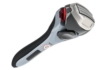 Obraz premium Foil Electric Shaver, Electric Razor, Cordless Rechargeable Shaver. 3D rendering isolated on transparent background