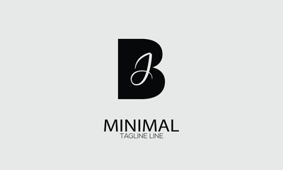 letter icon BJ vector
