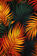 Tropical palm leaf pattern background