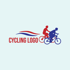 cycling sports logo design vector