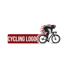 cycling sports logo design vector