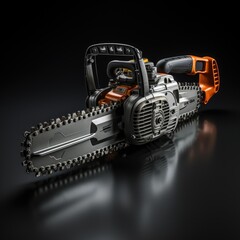 close up of a chainsaw