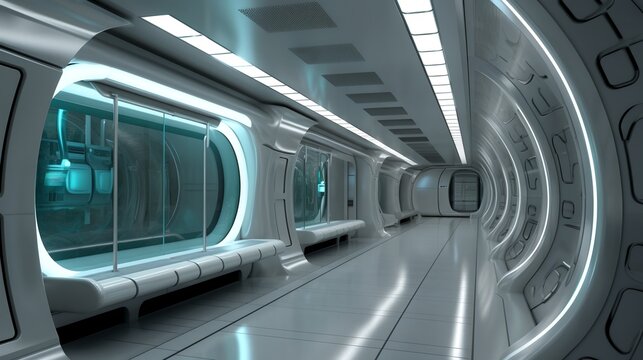 Futuristic subway, generative AI