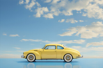 car on blue background