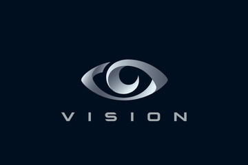 Eye Logo Vision Abstract Design vector template 3D style. Ophtalmology Clinic Optical Media Video Logotype concept icon. - 654996459