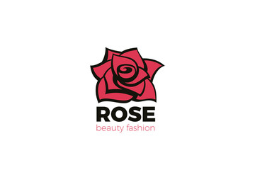 Rose Flower Logo abstract design vector template. Luxury Fashion Cosmetics SPA Logotype concept icon.
