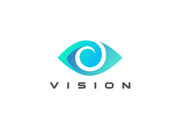 Eye Logo Vision Abstract Design vector template. Ophtalmology Clinic Optical Media Video Logotype concept icon.