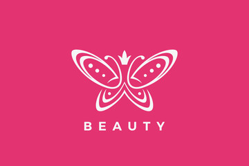 Butterfly Logo Elegant Beauty Fashion Luxury Jewelry Design Vector template. Cosmetics Brand Logotype concept icon. - 654996469