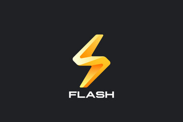 Energy Flash Lightning Bolt Logo Innovative Design Vector template. Power Battery Technology Logotype icon tech.
