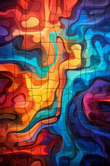 Naklejka na ściany i meble Vibrant image of an abstract puzzle background