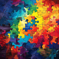 Vibrant image of an abstract puzzle background