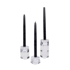 Obraz premium luxury design glass candle holders set isolated on white