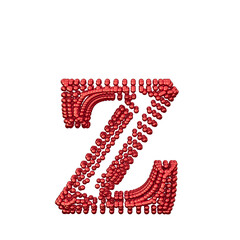 Symbol of small red spheres. letter z
