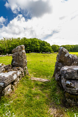 Din Lligwy ancient village in Anglesey, stone entrance. - 654998270