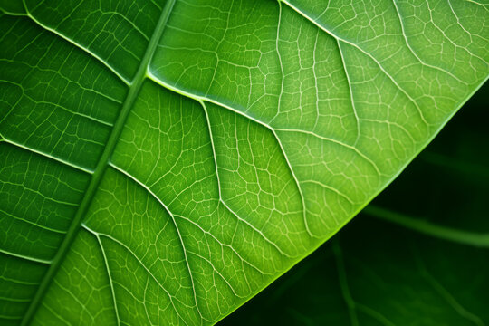 Closeup of a green leaf used as background image