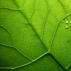 Obraz premium Closeup of a green leaf used as background image