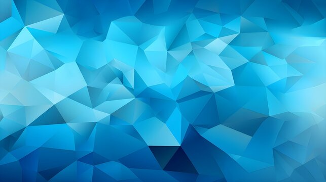 Abstract Background of triangular Patterns in cyan Colors. Low Poly Wallpaper