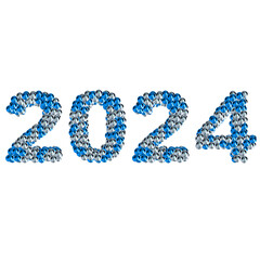 Blue 2024 new year 3d