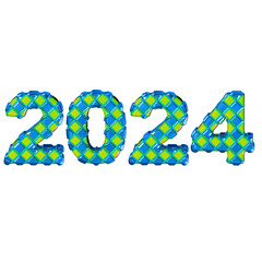 Blue 2024 new year 3d