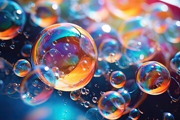 Abstract background with colorful soap bubbles 