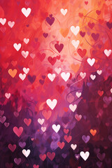 Abstract love background with hearts, valentines greeting card - obrazy, fototapety, plakaty