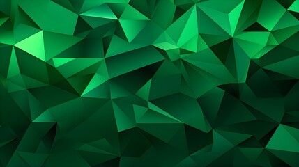 Abstract Background of triangular Patterns in emerald Colors. Low Poly Wallpaper - obrazy, fototapety, plakaty
